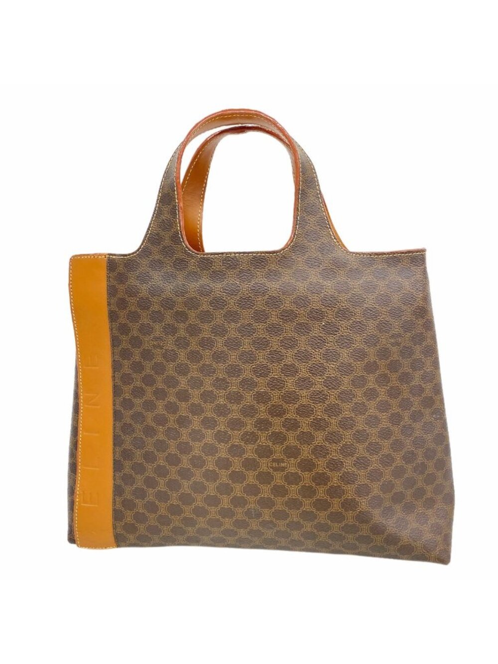 Celine Tote Bag Macadam Brown Gold